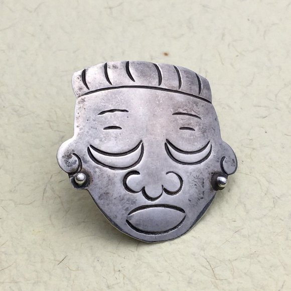 Rare Mexico VGV Modernist Sterling Silver Screw Back Earrings 925 - Picture 2 of 7